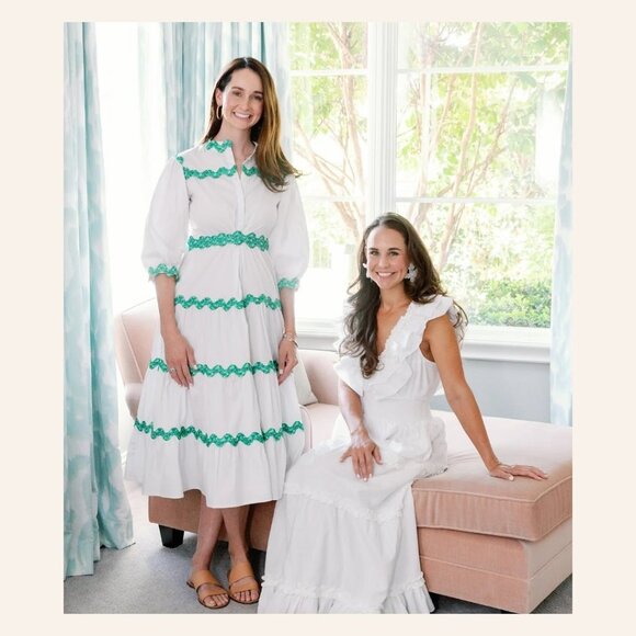 NWT CeliaB Victoria Midi in White Ric Rac Stretch Cotton Tiered Shirt Dress XL - Picture 8 of 8